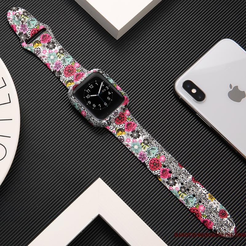 Apple Watch Series 1 Beskyttelse Lyserød Etui Tryk Kreativ Trend Silikone