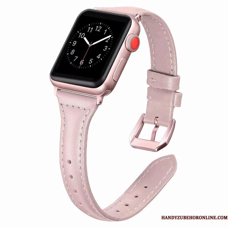 Apple Watch Series 2 Etui Lyserød Bøde Ægte Læder