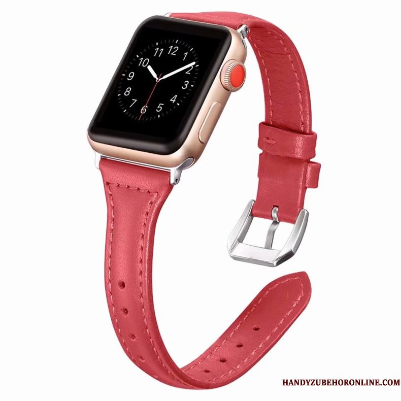 Apple Watch Series 2 Etui Lyserød Bøde Ægte Læder