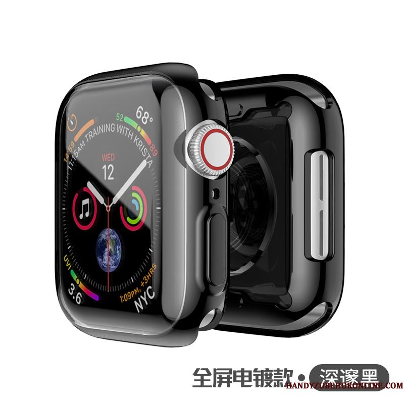 Apple Watch Series 5 Beskyttelse Alt Inklusive Silikone Belægning Etui Cover Lyserød