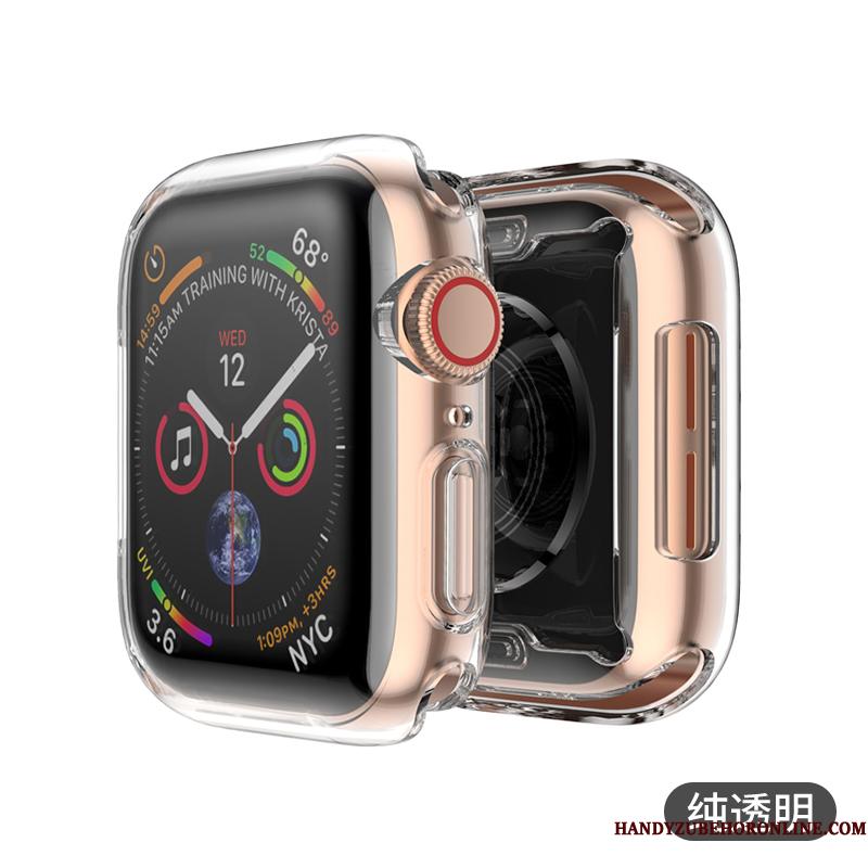 Apple Watch Series 5 Beskyttelse Alt Inklusive Silikone Belægning Etui Cover Lyserød