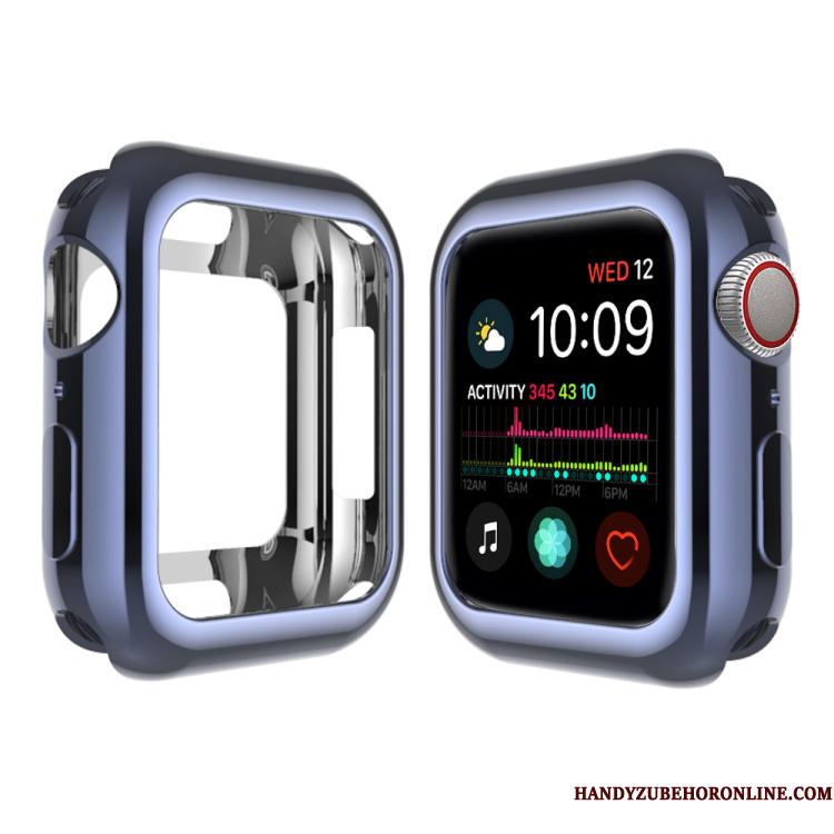 Apple Watch Series 5 Etui Hemming Beskyttelse Belægning Cover Lyserød Pu Silikone
