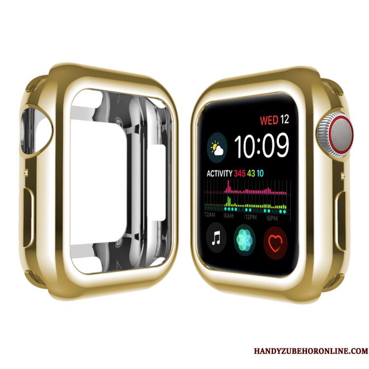 Apple Watch Series 5 Etui Hemming Beskyttelse Belægning Cover Lyserød Pu Silikone