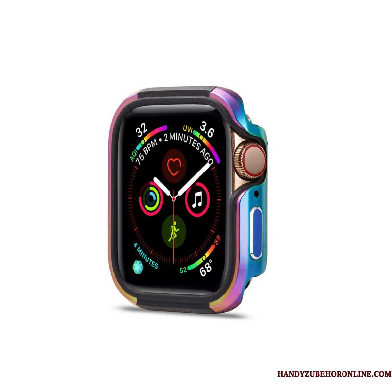 Apple Watch Series 5 Metal Ramme Pu Guld Etui Legering Cover