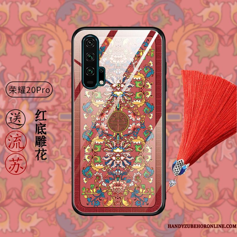 Honor 20 Pro Glas Telefon Etui Kinesisk Stil Klassisk Tynd Beskyttelse Cover