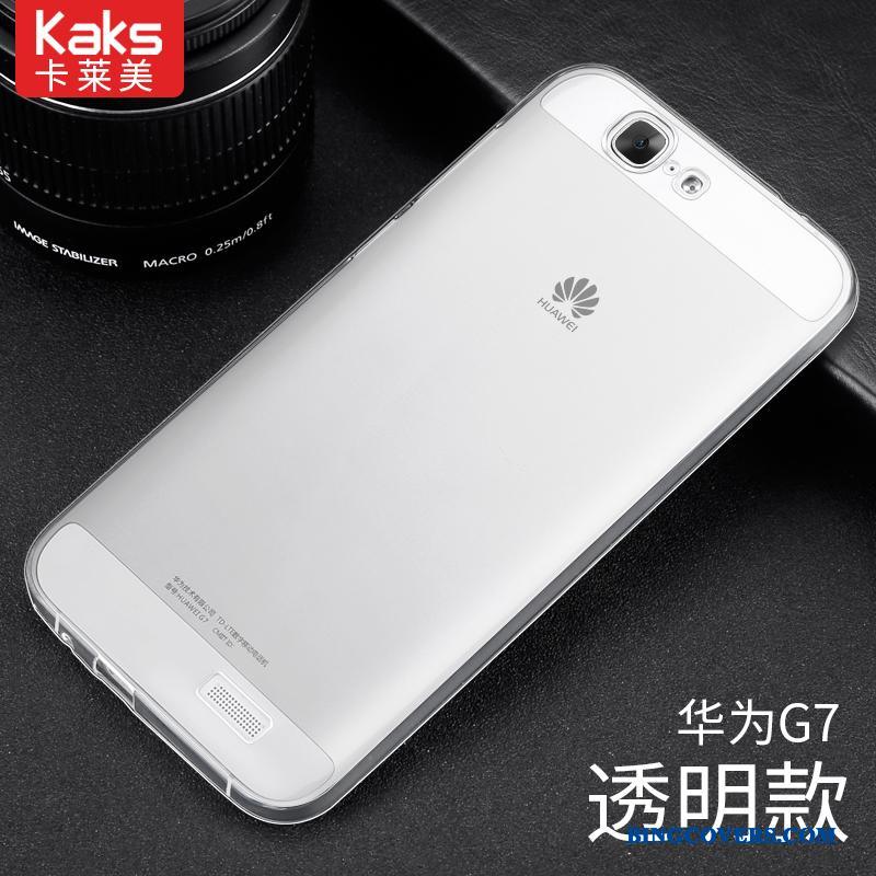 Huawei Ascend G7 Beskyttelse Silikone Cover Telefon Etui Let Tynd Gennemsigtig Lyseblå
