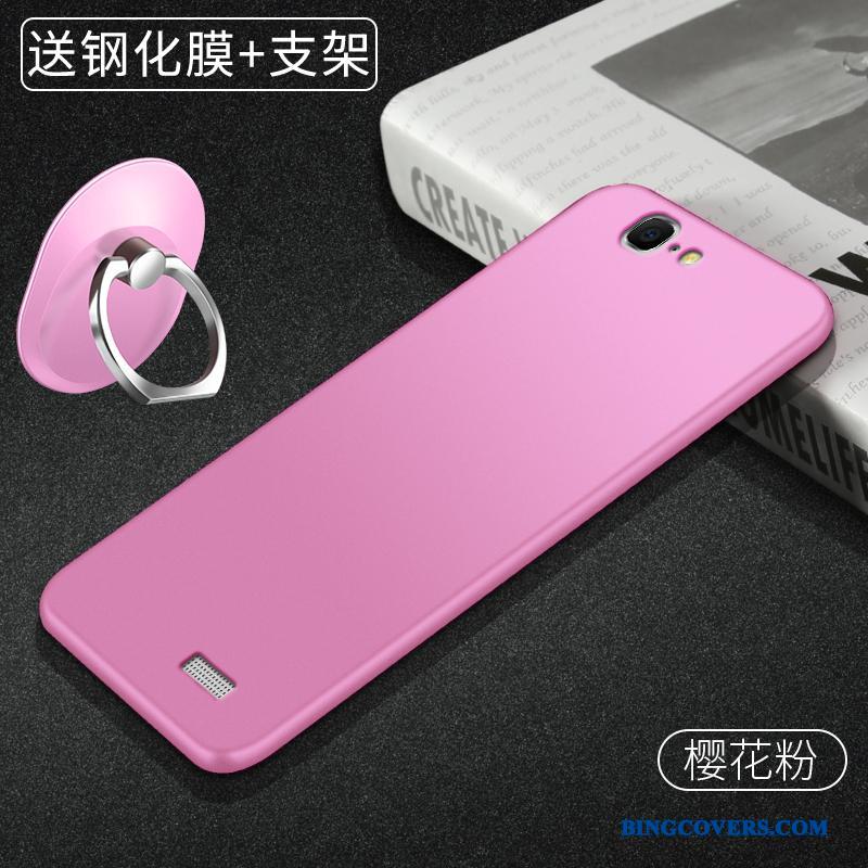 Huawei Ascend G7 Blød Mobiltelefon Nubuck Etui Beskyttelse Cover Blå