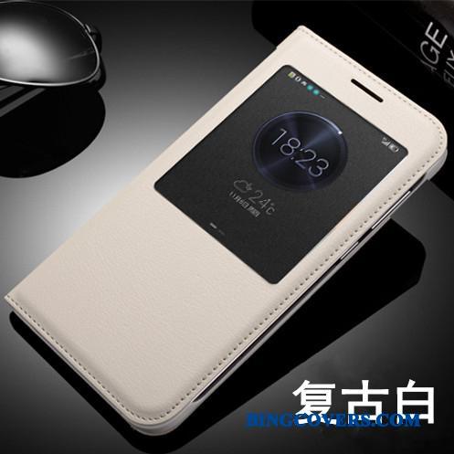 Huawei Ascend G7 Clamshell Mobiltelefon Cover Guld Lædertaske Telefon Etui Beskyttelse