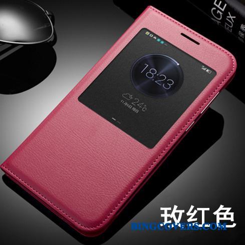 Huawei Ascend G7 Clamshell Mobiltelefon Cover Guld Lædertaske Telefon Etui Beskyttelse