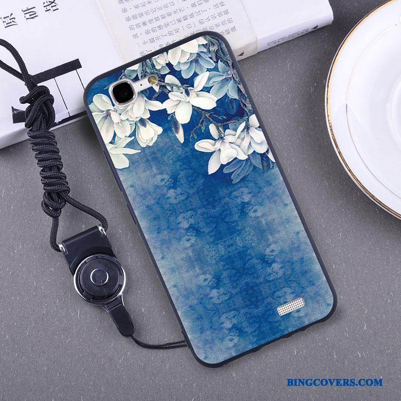 Huawei Ascend G7 Etui Hængende Ornamenter Cover Lyserød Skærmbeskyttelse Hærdning Mobiltelefon Silikone
