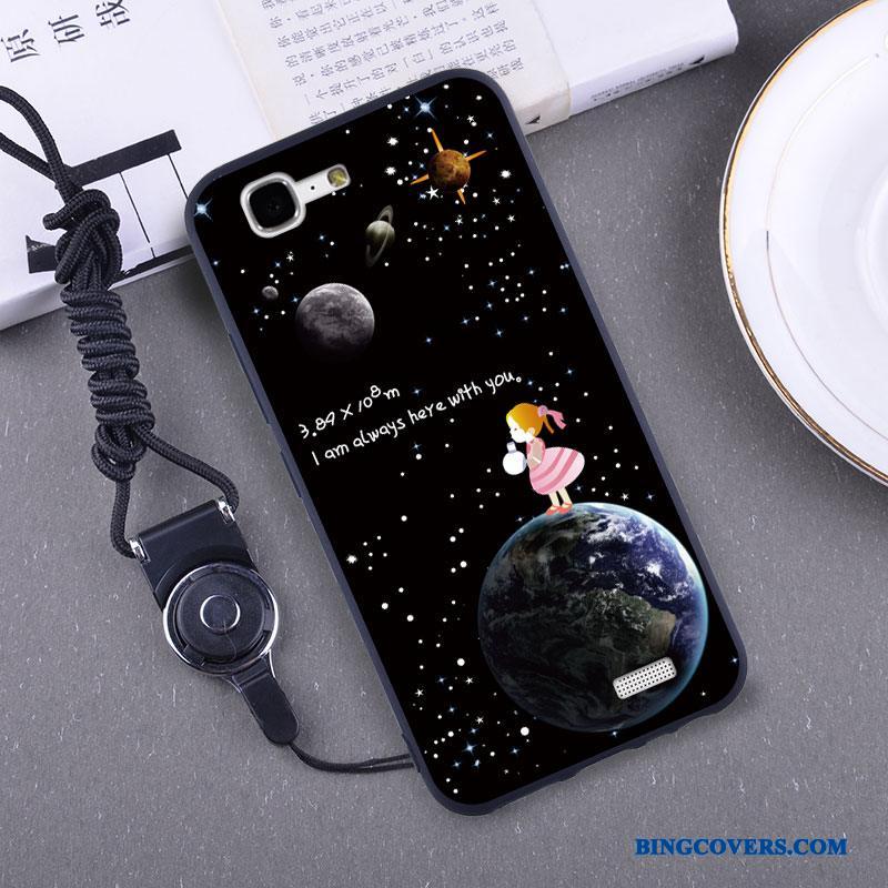 Huawei Ascend G7 Etui Hængende Ornamenter Cover Lyserød Skærmbeskyttelse Hærdning Mobiltelefon Silikone