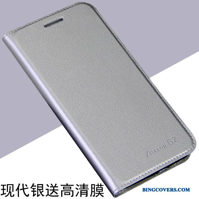 Huawei Ascend G7 Folio Beskyttelse Anti-fald Telefon Etui Lyserød Mobiltelefon Cover