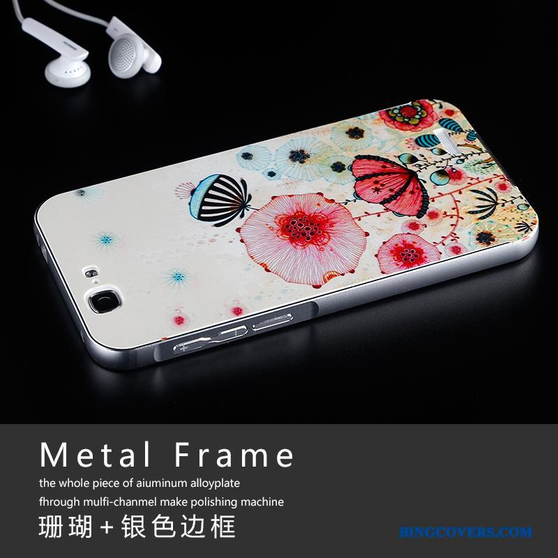 Huawei Ascend G7 Mobiltelefon Metal Ramme Cover Telefon Etui Blå