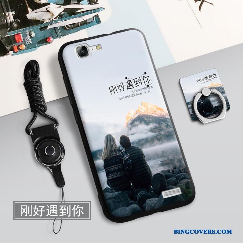 Huawei Ascend G7 Nubuck Silikone Lyse Telefon Etui Mobiltelefon Alt Inklusive Grøn