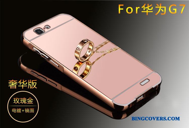 Huawei Ascend G7 Telefon Etui Metal Ramme Cover Mobiltelefon Sort