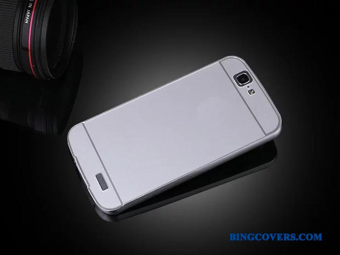 Huawei Ascend G7 Telefon Etui Metal Ramme Cover Mobiltelefon Sort
