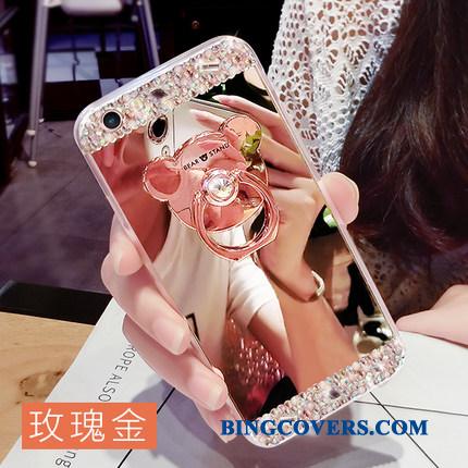 Huawei Ascend Mate 7 Etui Guld Strass Hængende Ornamenter Silikone Ring Af Personlighed Kreativ