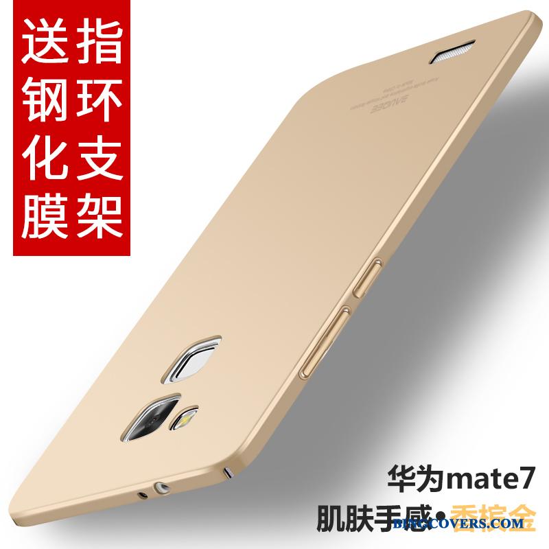 Huawei Ascend Mate 7 Farve Sort Beskyttelse Nubuck Anti-fald Cover Telefon Etui
