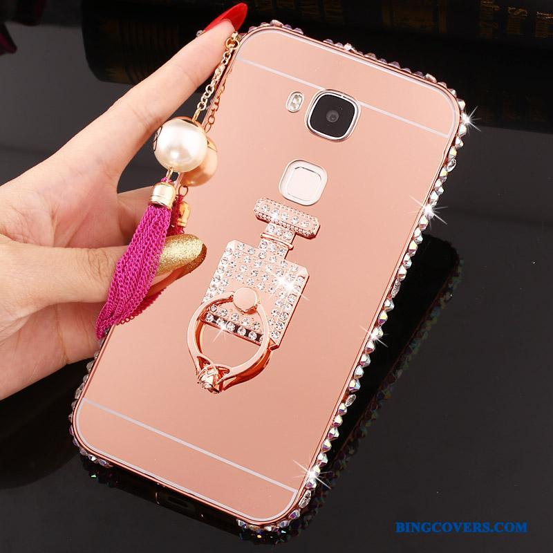 Huawei G7 Plus Anti-fald Beskyttelse Cover Ring Af Personlighed Metal Telefon Etui