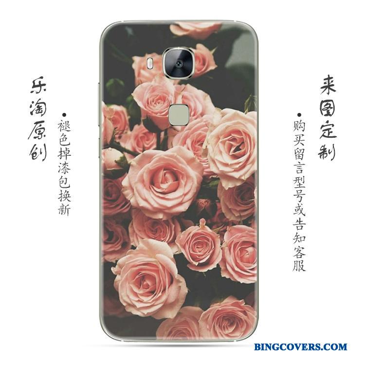 Huawei G7 Plus Blomster Simple Blød Telefon Etui Silikone Grå Kreativ