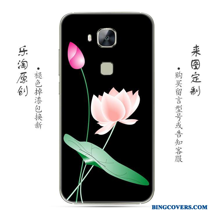 Huawei G7 Plus Blomster Simple Blød Telefon Etui Silikone Grå Kreativ