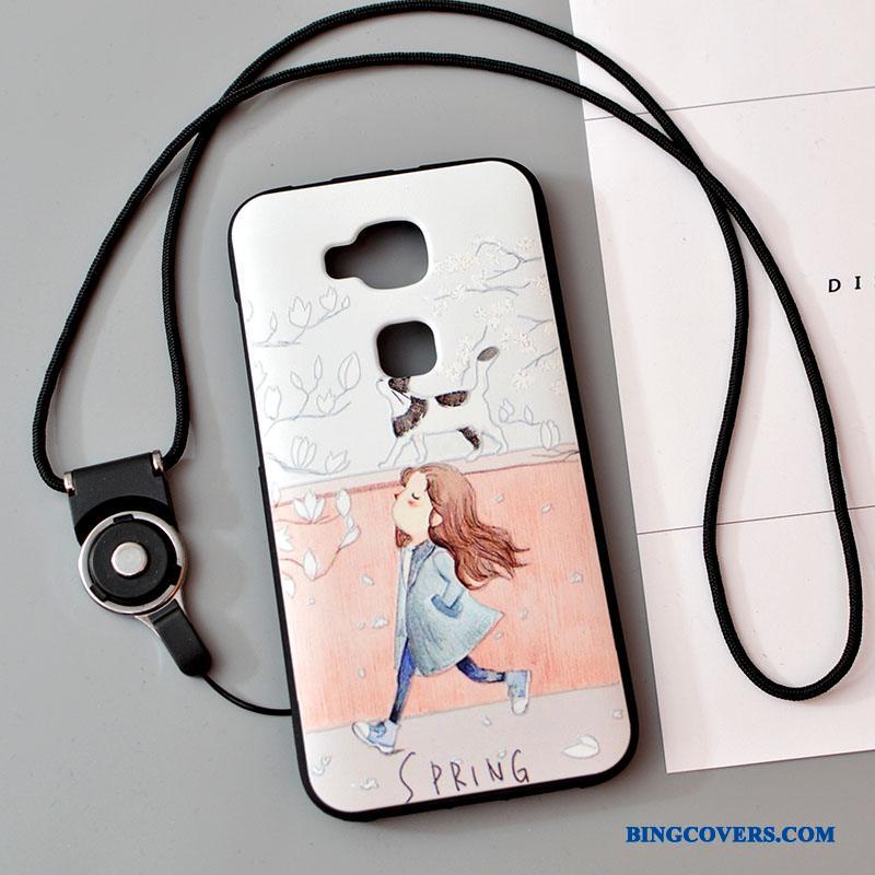 Huawei G7 Plus Cartoon Silikone Hvid Sort Trend Telefon Etui Blød