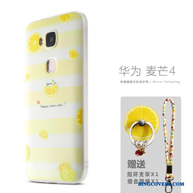 Huawei G7 Plus Kreativ Telefon Etui Grøn Nubuck Smuk Silikone Af Personlighed
