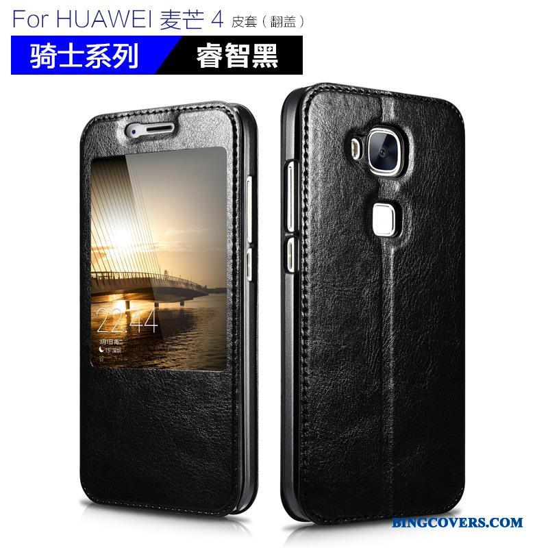 Huawei G7 Plus Lædertaske Etui Cover Mobiltelefon Folio Brun Telefon