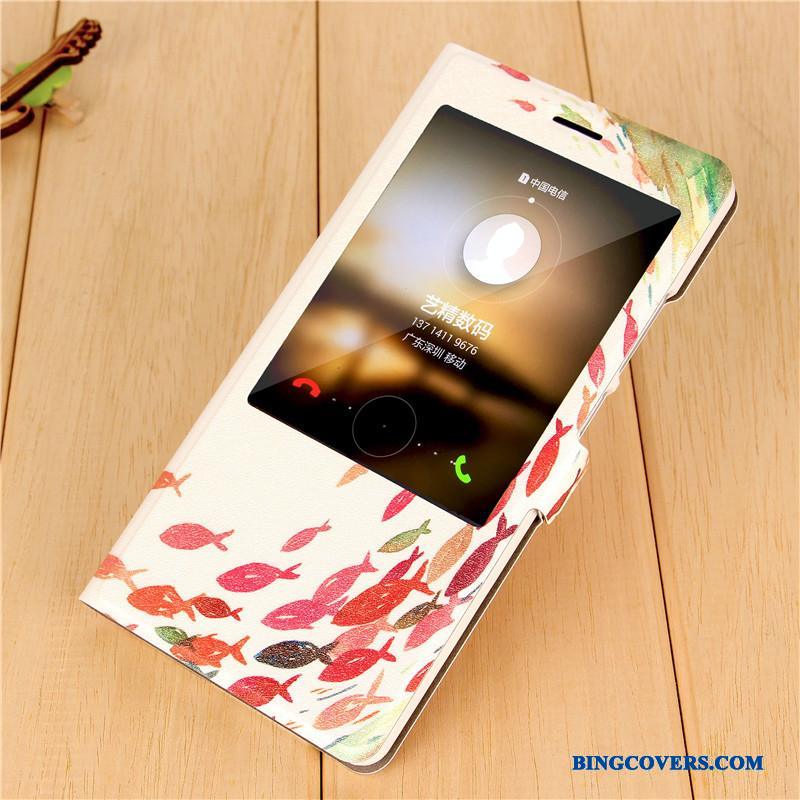 Huawei G7 Plus Malet Smuk Etui Telefon Lilla Kreativ Lædertaske