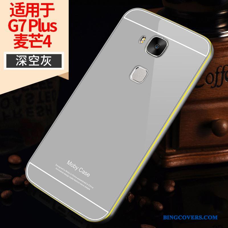 Huawei G7 Plus Metal Etui Ramme Guld Bagdæksel Telefon