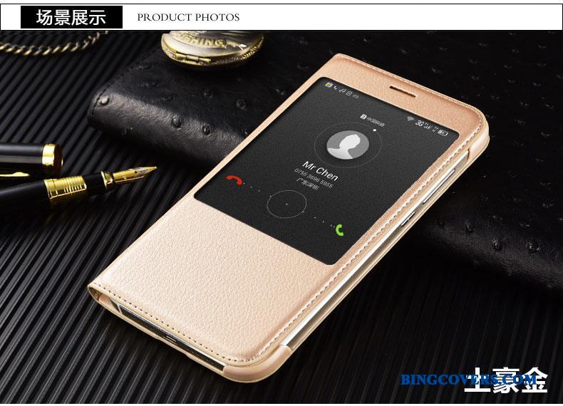 Huawei G7 Plus Mobiltelefon Guld Cover Lædertaske Telefon Etui Beskyttelse