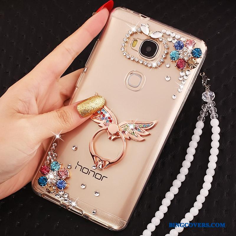 Huawei G7 Plus Ring Anti-fald Kreativ Telefon Etui Silikone Hængende Ornamenter Gennemsigtig