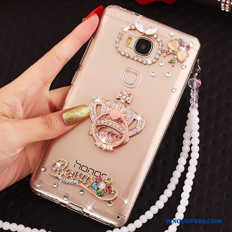 Huawei G7 Plus Ring Anti-fald Kreativ Telefon Etui Silikone Hængende Ornamenter Gennemsigtig