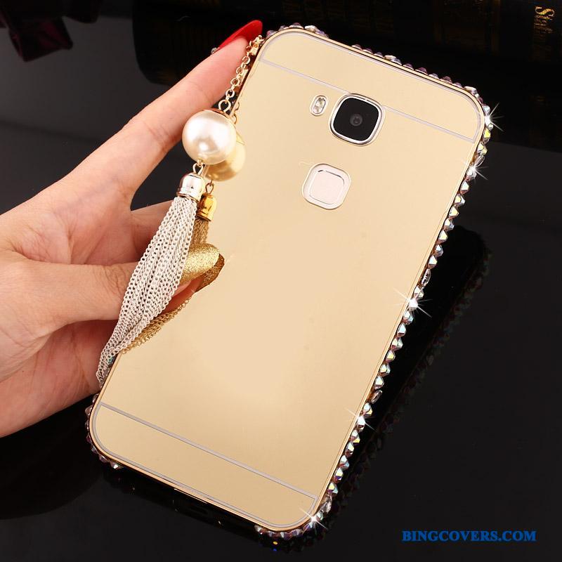 Huawei G7 Plus Ring Cover Anti-fald Lyserød Beskyttelse Metal Telefon Etui