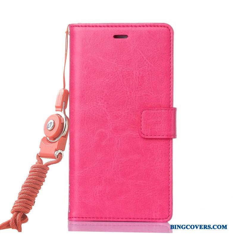 Huawei G7 Plus Silikone Rød Lædertaske Telefon Etui Folio Cover Blød