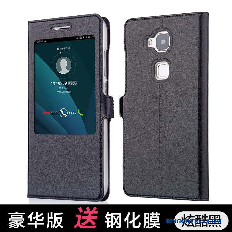 Huawei G7 Plus Telefon Etui Lyseblå Folio Beskyttelse Mobiltelefon Cover Mesh