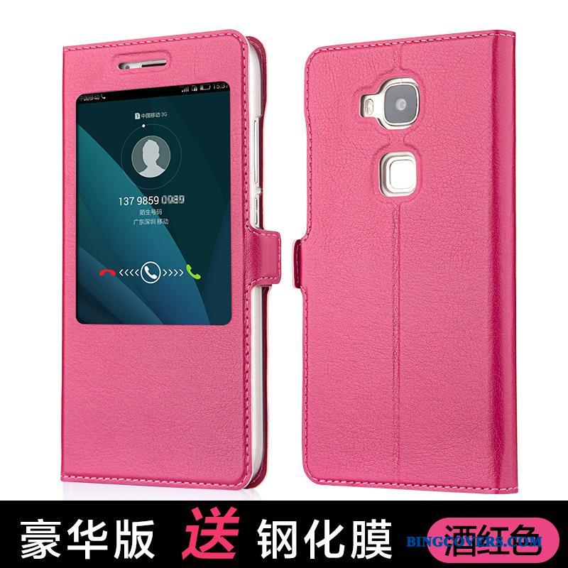 Huawei G7 Plus Telefon Etui Lyseblå Folio Beskyttelse Mobiltelefon Cover Mesh
