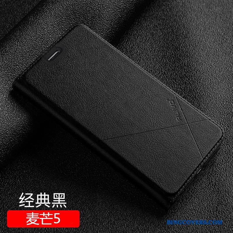 Huawei G9 Plus Beskyttelse Anti-fald Telefon Etui Cover Clamshell Lædertaske Mørkeblå