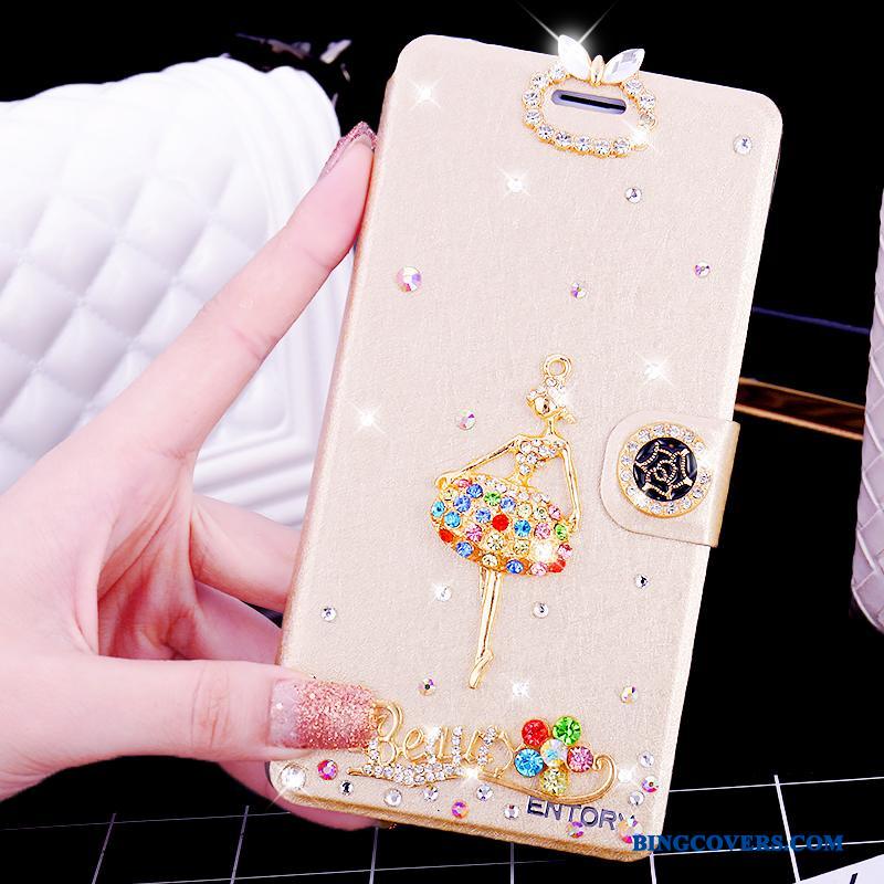 Huawei G9 Plus Clamshell Anti-fald Strass Lædertaske Lyserød Telefon Etui