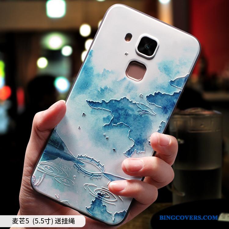 Huawei G9 Plus Etui Anti-fald Blød Grøn Hængende Ornamenter Silikone Kinesisk Stil Beskyttelse