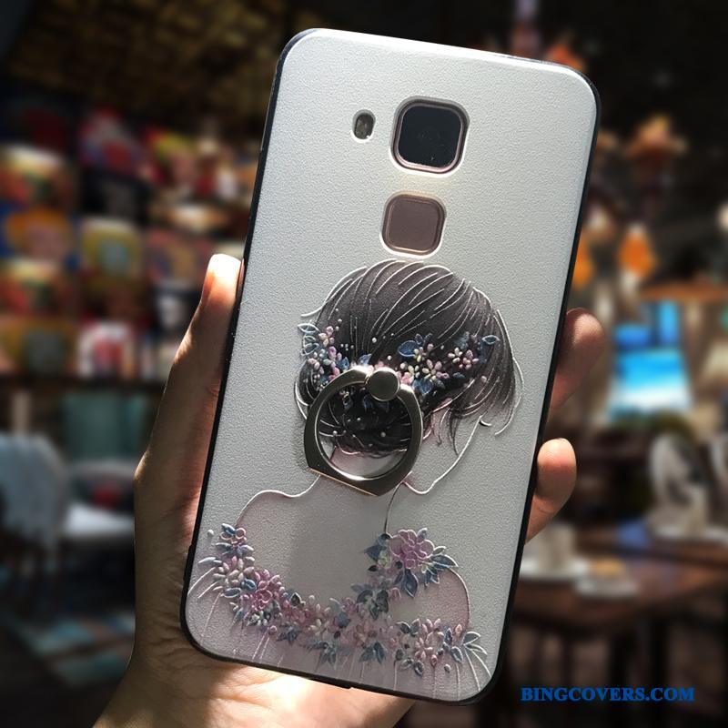 Huawei G9 Plus Etui Silikone Nubuck Mobiltelefon Alt Inklusive Blød Anti-fald Hvid