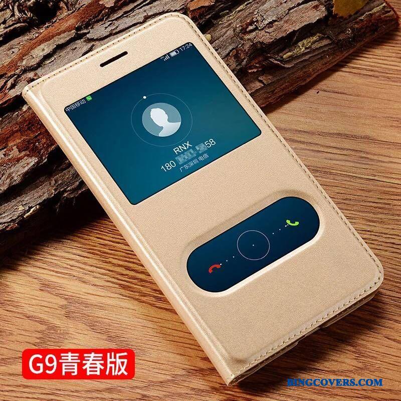 Huawei G9 Plus Guld Alt Inklusive Cover Lædertaske Anti-fald Beskyttelse Telefon Etui
