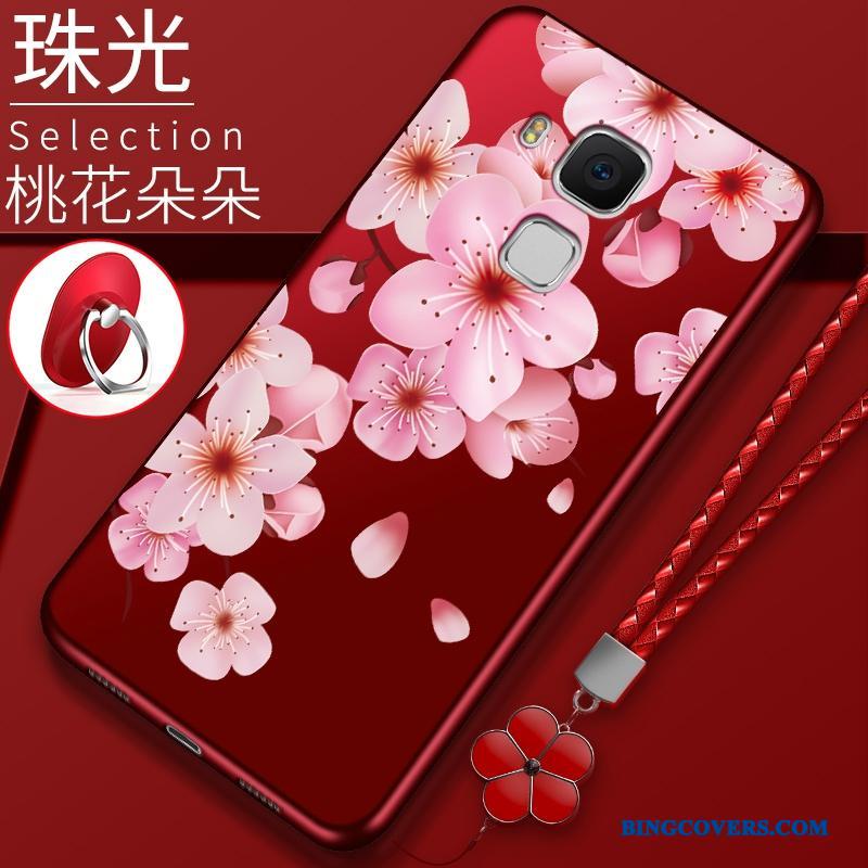 Huawei G9 Plus Rød Nubuck Telefon Etui Anti-fald Cover Ny Silikone