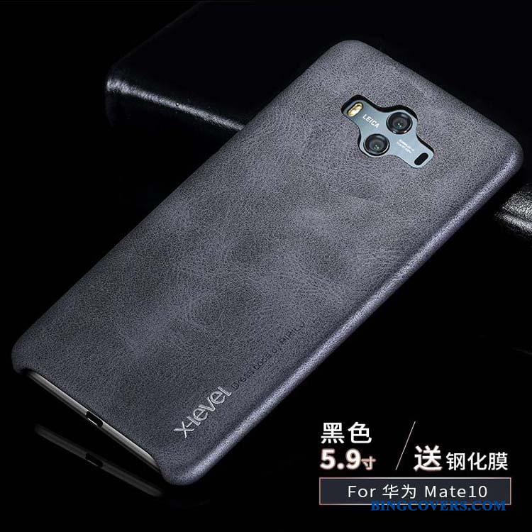 Huawei Mate 10 Anti-fald Etui Lyse Business Guld Beskyttelse Lædertaske