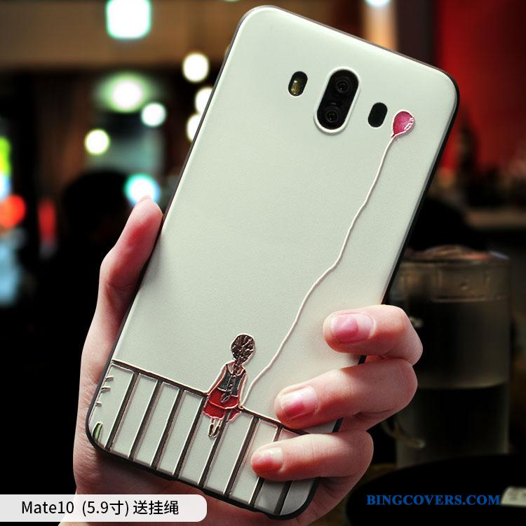Huawei Mate 10 Anti-fald Telefon Etui Af Personlighed Hvid Silikone Kunst Kreativ