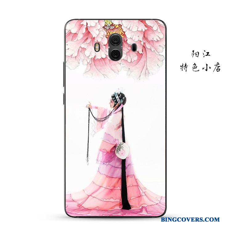 Huawei Mate 10 Beskyttelse Lyseblå Silikone Cover Telefon Etui Relief Anti-fald