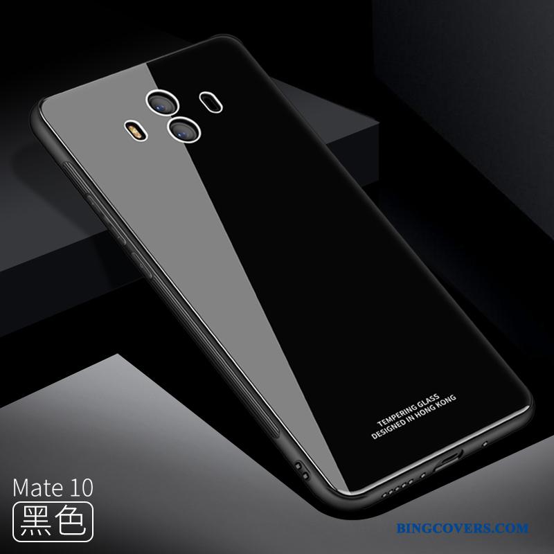 Huawei Mate 10 Blå Silikone Glas Beskyttelse Etui Malet Telefon