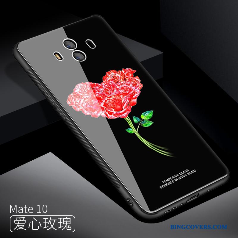 Huawei Mate 10 Blå Silikone Glas Beskyttelse Etui Malet Telefon