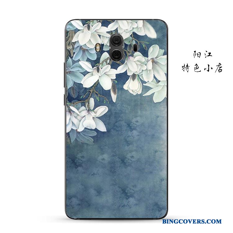 Huawei Mate 10 Etui Relief Cover Silikone Kronblade Beskyttelse Anti-fald Gul