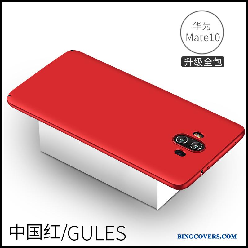 Huawei Mate 10 Guld Cover Anti-fald Nubuck Telefon Etui Silikone Beskyttelse